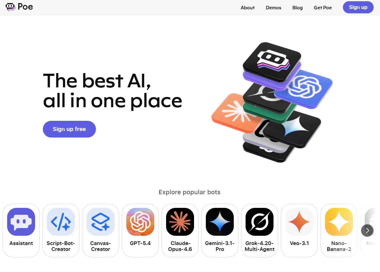 Poe landing page